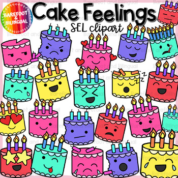 Preview of Birthday Cake Clipart Feelings - Birthday Clipart