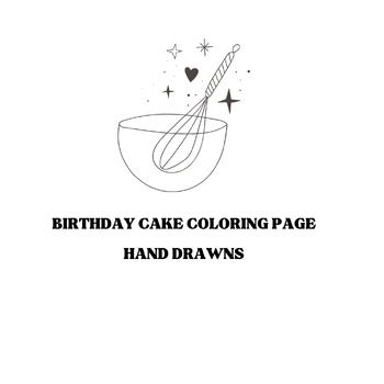 Preview of Birthday Cake Coloring Page Hand Drawns