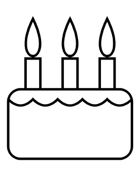Tall Birthday Cake Coloring Page • FREE Printable PDF from PrimaryGames