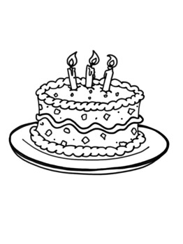 Preview of Birthday Cake Coloring Pages