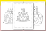 Birthday Cake Coloring Pages for Kids