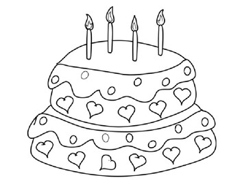 Birthday Cake Coloring Pictures by Steven's Social Studies | TpT