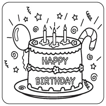 Birthday Cake Coloring book For Kids (Birthday Cake Coloring Pages)