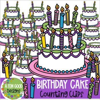 Preview of Birthday Cake Counting Clips
