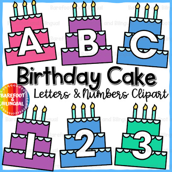 Preview of Birthday Cake Letter & Number Clipart | Birthday Clipart
