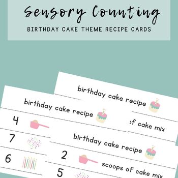 Preview of Birthday Cake Sensory Counting Recipes