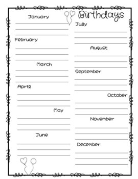 Birthday Calendar FREEBIE by Teacher Wave by Kelly McGilvary | TPT