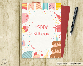 Preview of Birthday Card  - printable file.