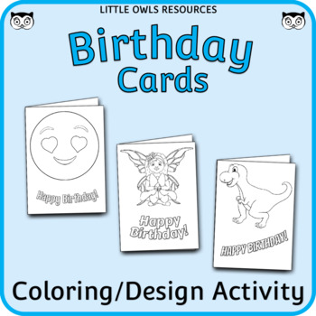 Preview of Birthday Cards Activity - Coloring Templates
