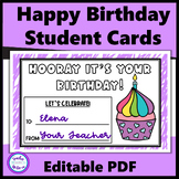 Birthday Cards Class Set Editable  FREE Teacher Appreciation