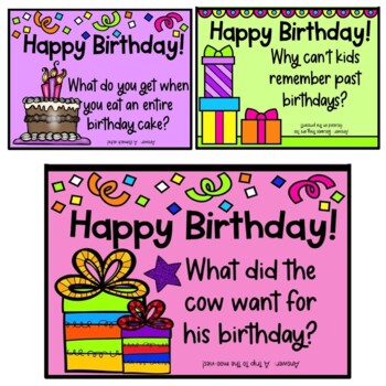 Birthday Cards Editable Postcards for Students from Teacher Puns Jokes