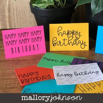 Birthday Cards - black and white by Mallory Johnson | TpT