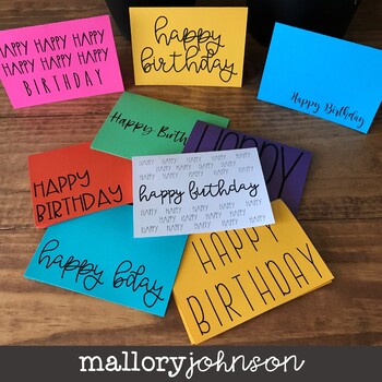 Birthday Cards - black and white by Mallory Johnson | TpT