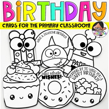 Preview of Birthday Cards for the Primary Classroom
