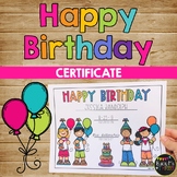 Birthday Certificate Editable Student Gift for Birthday