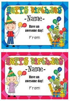 Preview of Birthday Certificates