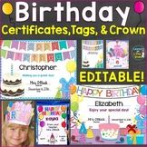 Birthday Certificates, Student Gift Tags, Student Birthday