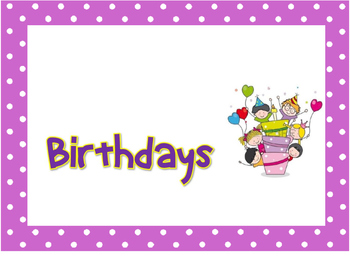 Birthday Chart by PrettyPreschoolRooms | TPT