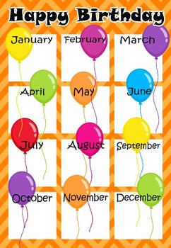 Balloon Birthday Chart Printable