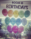 Birthday Chart- Bunch of Balloons