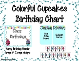 Birthday Chart Colorful Cupcakes