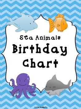 Birthday Chart - Sea Animals by Gina Denove - Apple Pie Teacher | TPT