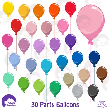 Birthday Clipart, Balloon Clipart, AMB-1197 by Best Teacher Tools