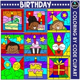 Birthday - Coloring By Code Clip Art Set {Educlips Clipart}