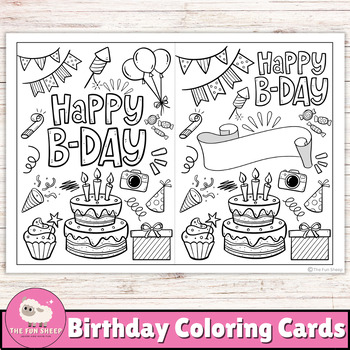 Birthday Coloring Cards 