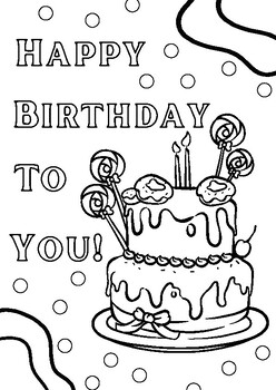 Birthday Coloring Page by Willows Corner | TPT