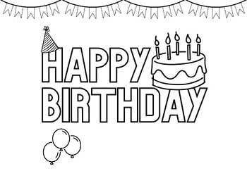 Birthday Coloring Page (Editable!) by LetKindnessGrow | TPT