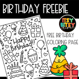 Birthday Coloring Page FREEBIE