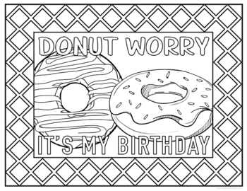 Birthday Coloring Pages by The Brighter Rewriter | TpT