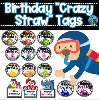 Back to School or Meet the Teacher Night Crazy Straw Gift Tags to