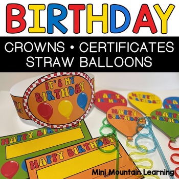 Happy Birthday Straw/Pencil Toppers by Live Love Learn with Miss Kriss