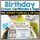 Birthday Crown, Editable Birthday Certificate, & Editable 
