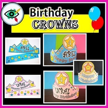 Birthday Crowns by Planerium | Teachers Pay Teachers
