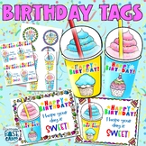 Birthday Cup Labels - Happy Birthday Tags