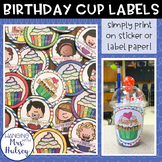 Birthday Cup Labels or Tags