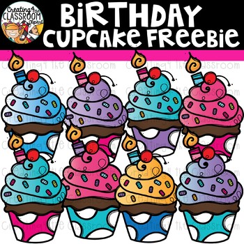 Preview of Birthday Cupcake Freebie Clipart {Birthday Clipart}