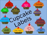 Birthday Cupcakes Labels editable you can resize Cupcakes,