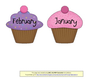 Preview of Birthday Cupcakes (for bulletin board)