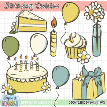 Preview of Birthday Daisies Clip Art Set - FREE!