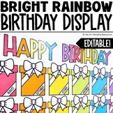 Birthday Display EDITABLE Birthday Bulletin Board Rainbow 