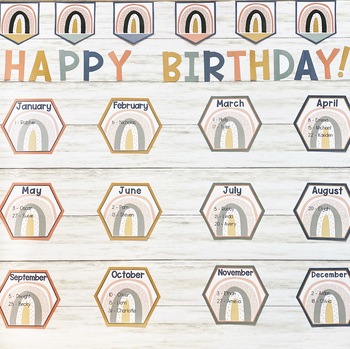 birthday display boho rainbow birthday chart by coffee fueled classroom