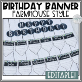 Birthday Display Bulletin Board Editable - Farmhouse Class