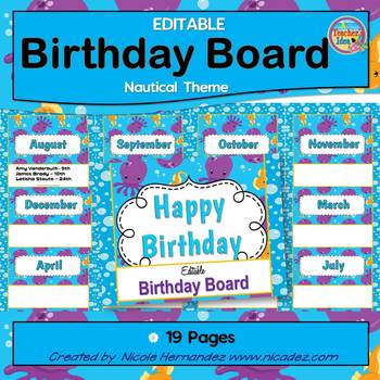 68PCS Happy Birthday Paper Bulletin Board Set Under The Sea Classroom  Decoration Ocean Beach Theme Birthday Bulletin Board Decor Sea Life Cutouts  for Calendar Teachers Elementary Middle School - Yahoo Shopping