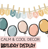 Birthday Display | Clam and Cool Pastel Classroom Decor