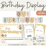 Birthday Display | Daisy Gingham Neutrals Classroom Decor