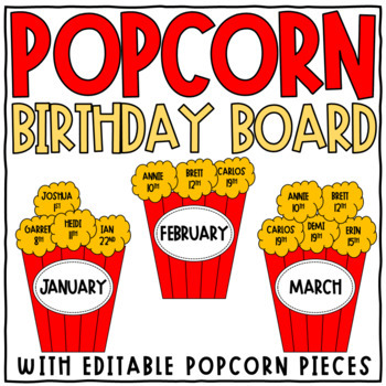 Preview of Birthday Display Popcorn Theme